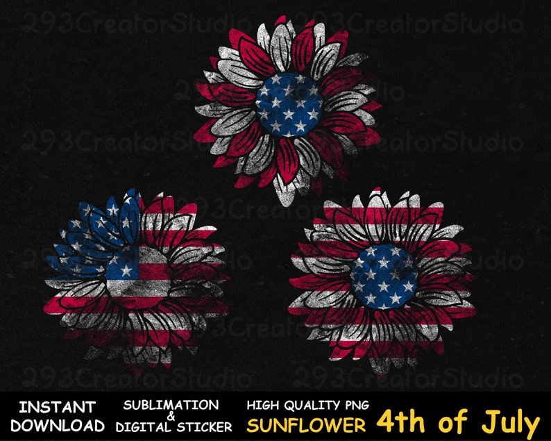 Download Sunflower distressed flag PNG American flag 4th of July ...
