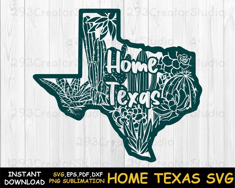 Texas Cactus PNG Shirt, State of Texas svg Mug Press, Wall Art svg Files, Home Texas svg, Desert Landscape Shirt Design Cactus landscape svg image 2