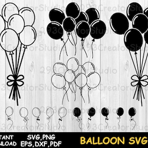 Ballon verjaardagsfeest svg Ballon svg bundel kid svg Party svg Happy Celebrate svg Balloon Files Eps Dxf Pdf Files Cricut maker