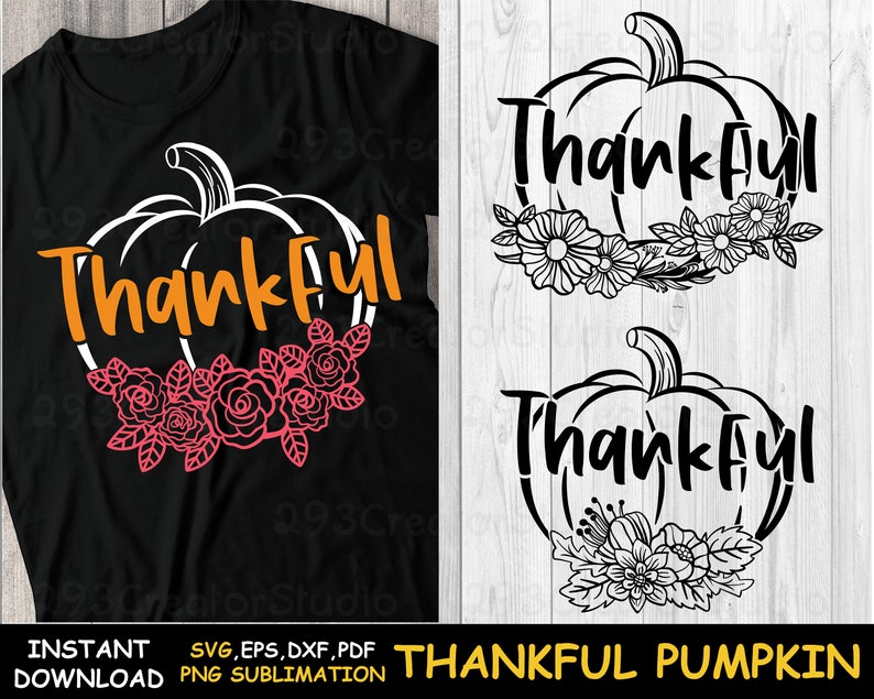 Download Thankful Flower Pumpkin Svg Thankful Rose Pumpkin Svg Thankful Etsy