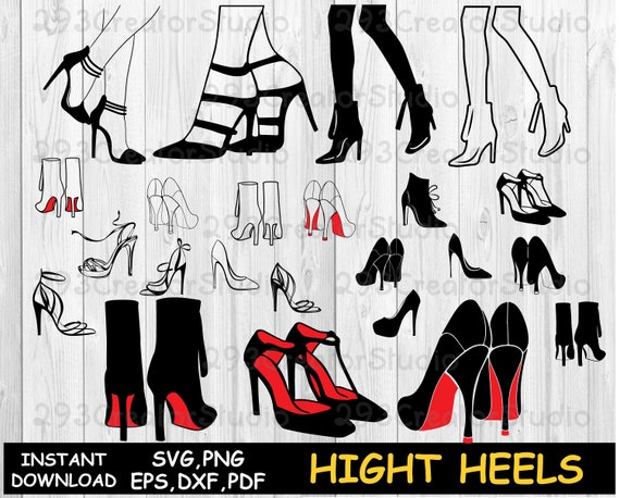 red bottom heel svg