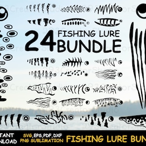 Paquete de svg de señuelos de pesca, señuelos de pesca caídos PNG, regalo para hombres y papá que aman la pesca, idea de prensa de taza hecha a mano para el escuadrón de pescadores