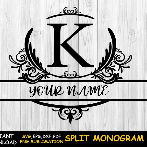 Split Monogram SVG Split Letter Svg Alphabet split font png Split Alphabet svg files Alphabet monogram wedding decor Stencil template Svg