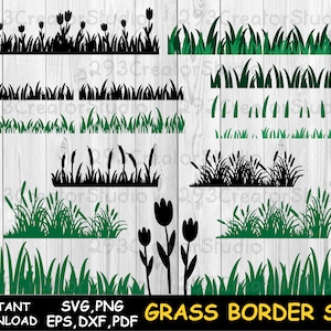 Tulip garden Grass Svg Grass Bundle svg CATTAILS SVG Plant svg Green Grasses PNG Silhouette Grass svg Diy for Cricut maker Digital download