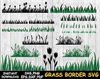 Tulpengarten Grass SVG Grass Bundle svg CATTAILS SVG Pflanze svg grüne Gräser PNG Silhouette Gras svg Diy für Cricut maker Digital download