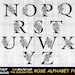 Rose Split Letter Svg, Alphabet Floral Font Svg, Wedding Font Decor Png ...