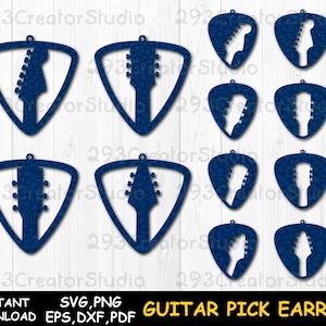 Guitar picking svg Guitar earrings svg Guitar earring laser cut flies Music jewelry Gifts for guitarists teen girl music instruments