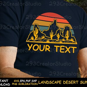 Desert Landscape Sunset Shirt svg, Southwest Png Shirt Print, Western Png Sublimation Design, Desert Cactus Png, Rock Mountain Shirt Print image 3