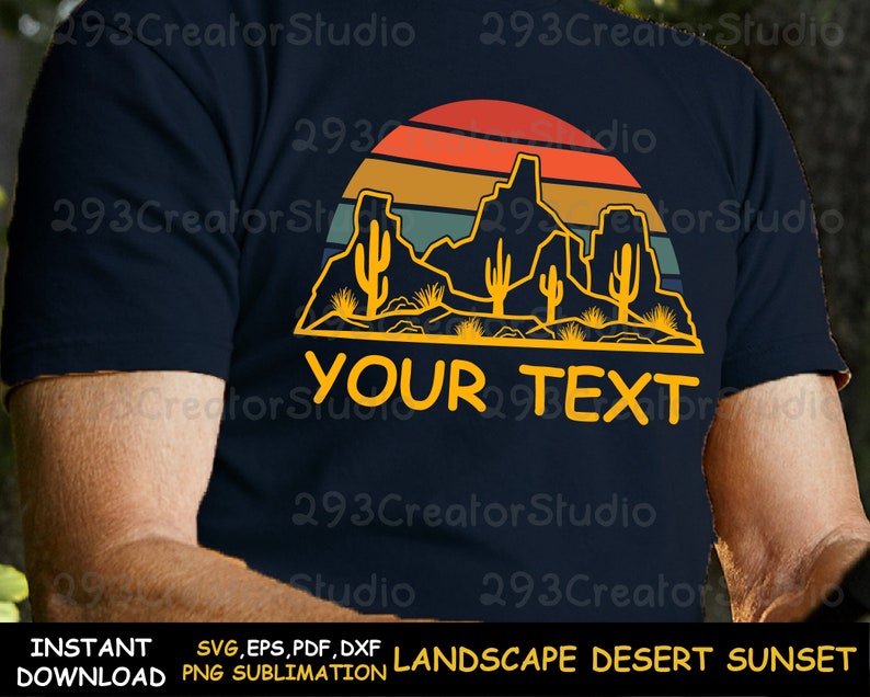 Desert Landscape Sunset Shirt svg, Southwest Png Shirt Print, Western Png Sublimation Design, Desert Cactus Png, Rock Mountain Shirt Print image 3