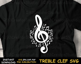 Treble clef svg Music note svg Music lover svg file for cricut maker Valentine music note svg Love song svg Treble clef svg bundle