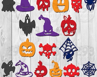 Halloween Earring SVG, Laser Earring Bundle Template, Spooky Season Gift Idea, Boo Earring DXF, Witch Earring Laser Cut Files,