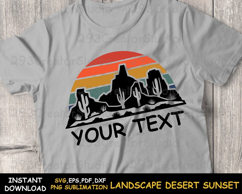 Desert Landscape Sunset Shirt svg, Southwest Png Shirt Print, Western Png Sublimation Design, Desert Cactus Png, Rock Mountain Shirt Print image 4