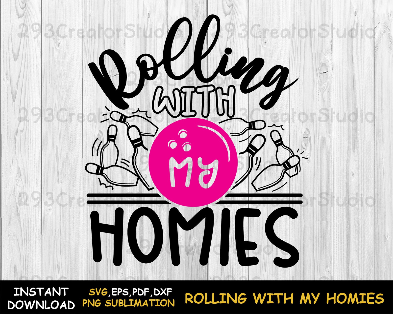 Funny Bowling svg Rolling With my Homies svg Bowling squad svg Etsy