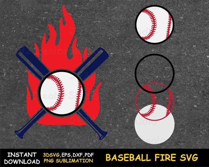 Baseball Fire svg Baseball Logo svg Fire svg Baseball svg | Etsy