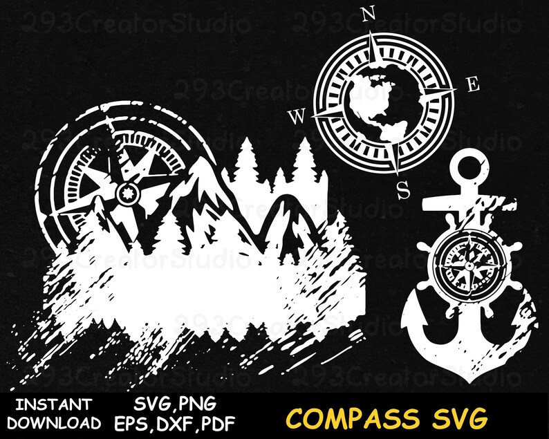 Mountain Tree Compass Svg Anchor Compass Svg Hiking Compass Svg Camping Compass Svg Anchor Sailor Svg Survival Png Tattoo Design Svg Clip Art Art Collectibles