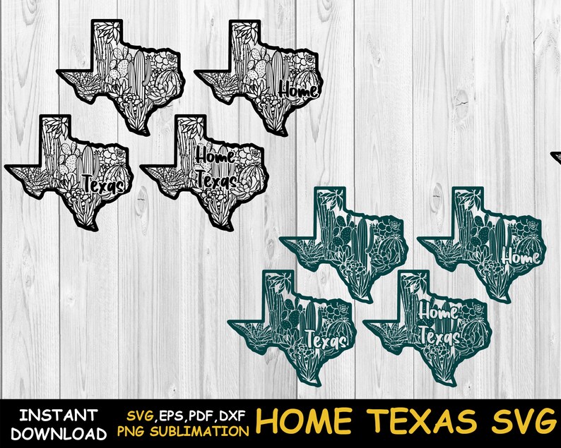 Texas Cactus PNG Shirt, State of Texas svg Mug Press, Wall Art svg Files, Home Texas svg, Desert Landscape Shirt Design Cactus landscape svg image 3