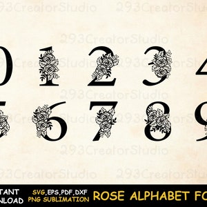 Rose Split Letter Svg, Alphabet Floral Font Svg, Wedding Font Decor Png ...