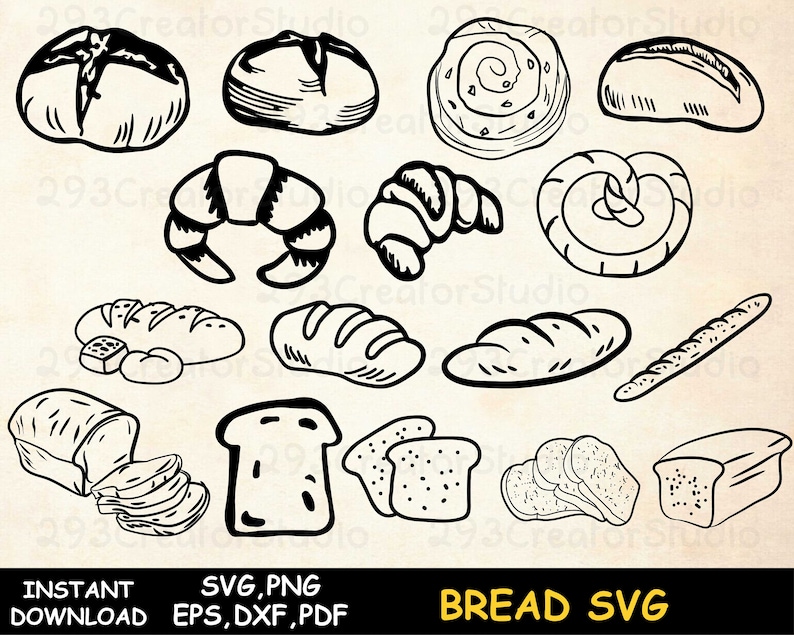 Download Bread svg kitchen svg silhouette Bakery svg cut file ...