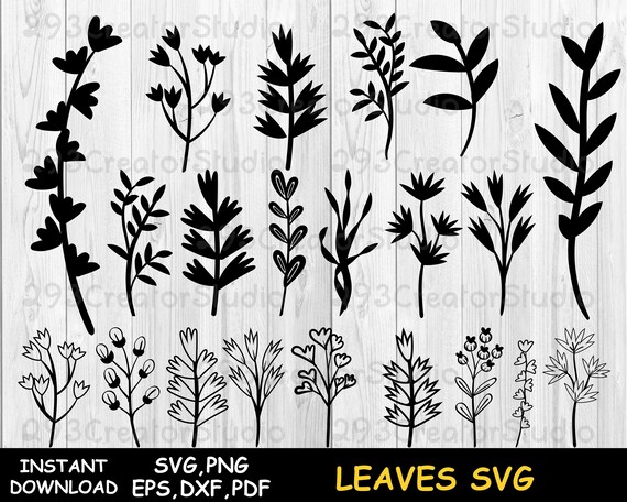 Free Free 194 Silhouette Flower Leaves Svg SVG PNG EPS DXF File