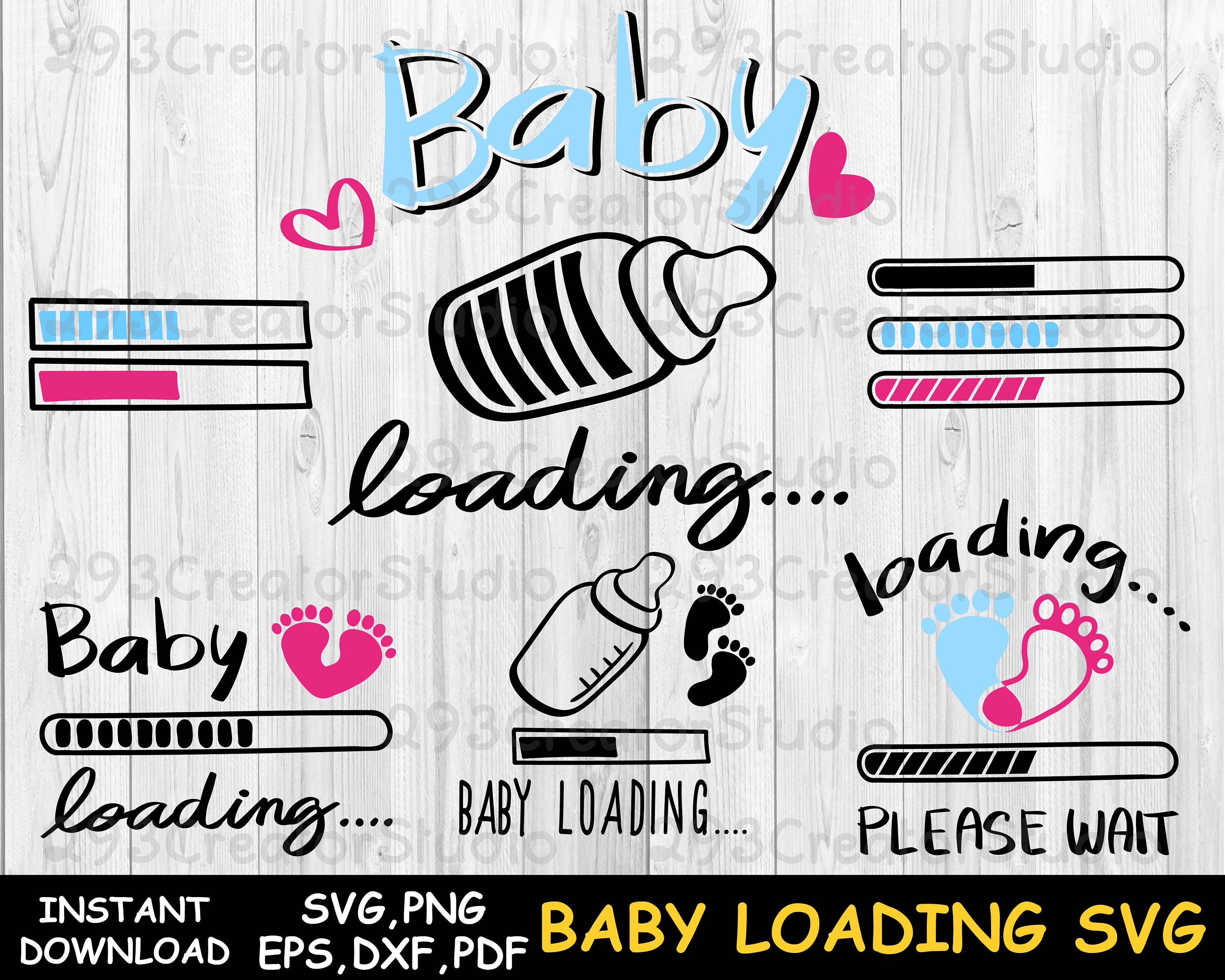 Baby Svg Diaper Loading Svg Please Wait Svg Baby Bottle Svg Etsy
