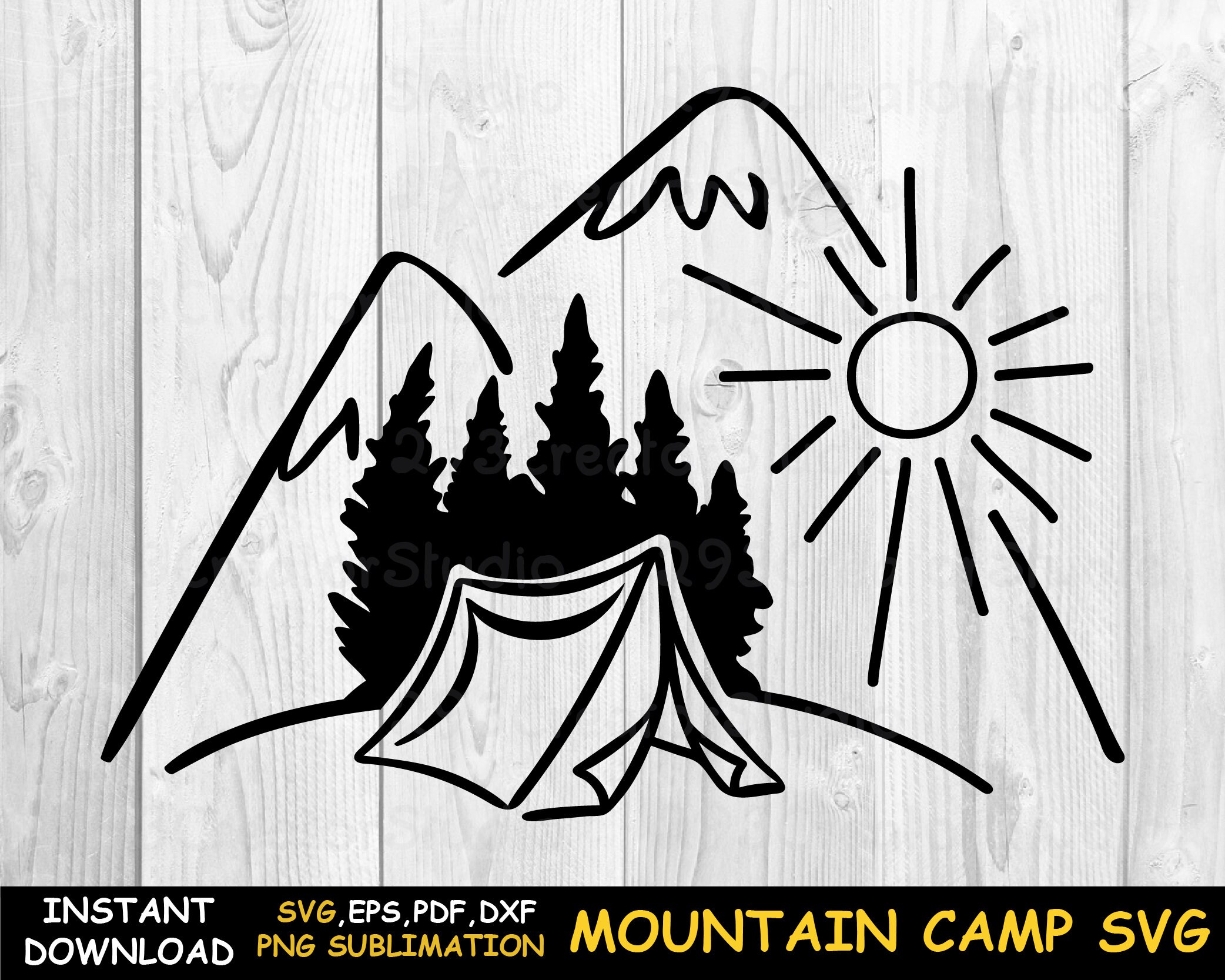 Mountain Camp SVG Camper svg Camping png print shirt Etsy