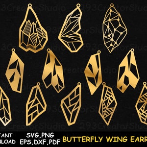 Oorbel Svg Design, Vlinder Oorbellen Laser Cut Files, Lover, Sieraden Hand Craft Gift voor moeder en planter, Earth Day Gift, Zomer Gift SVG