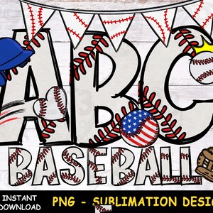 Honkbal Alfabet Png, Letter en Nummer Sublimatie Design, Handgetekend Png Design, Honkbal Fan Png Decor design, Png Font Clipart