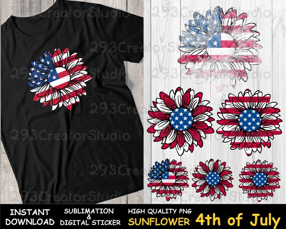 Patriotic Sunflower PNG American Flag 