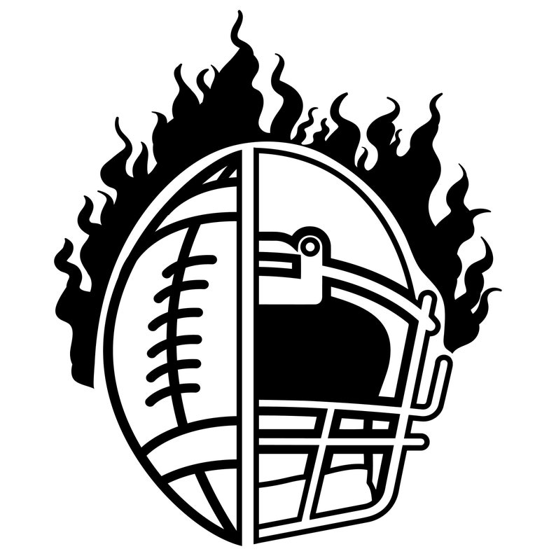 Helmet Football fire svg Cut files, Football Png Shirt Print, School Sport Day Shirt, Kids Football Clip art, Png Shirt Print Template image 2