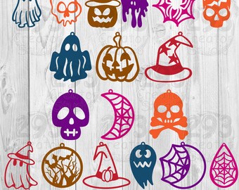 Halloween Earring Svg Cut files, Laser Earring Template, Skull svg, Spooky Season Gift Idea for Women, Halloween Costume Accessories Decor
