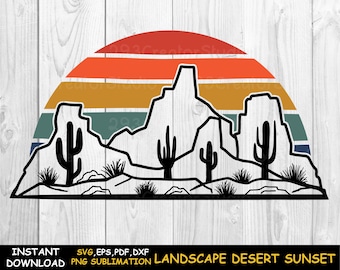 Desert Landscape Sunset Shirt svg, Southwest Png Shirt Print, Western Png Sublimation Design, Desert Cactus Png, Rock Mountain Shirt Print