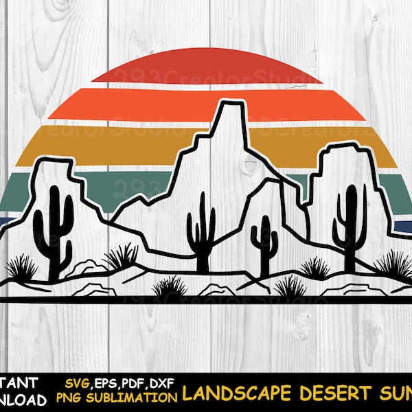 Desert Landscape Sunset Shirt svg, Southwest Png Shirt Print, Western Png Sublimation Design, Desert Cactus Png, Rock Mountain Shirt Print