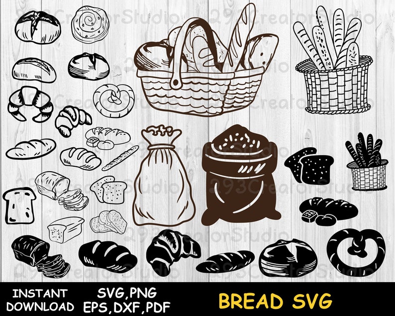 Download Bread svg kitchen svg silhouette Bakery svg cut file ...