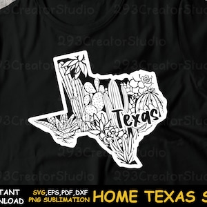 Texas Cactus PNG Shirt, State of Texas svg Mug Press, Wall Art svg Files, Home Texas svg, Desert Landscape Shirt Design Cactus landscape svg image 4