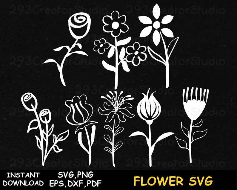Download Plant svg Floral svg Silhouette Garden svg Flower svg Bundle | Etsy