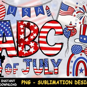Alphabet Design, American Flag Png, 4th of July Clip Art, Patriotic Png, Patriotic Clip Art Bundle, Png Sublimation, Rainbow Patriotic,