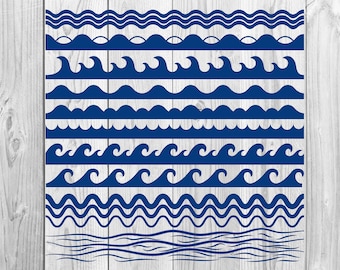 Welle Bordüre svg Wave Divider svg Wasser Rahmen svg Meer svg Sommer svg Welle Border png Wave Divider png Eps digitaler download