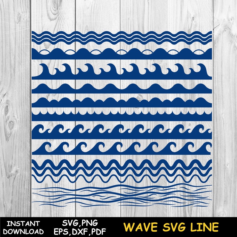 Wave border svg Wave divider svg water frame svg Sea svg ...