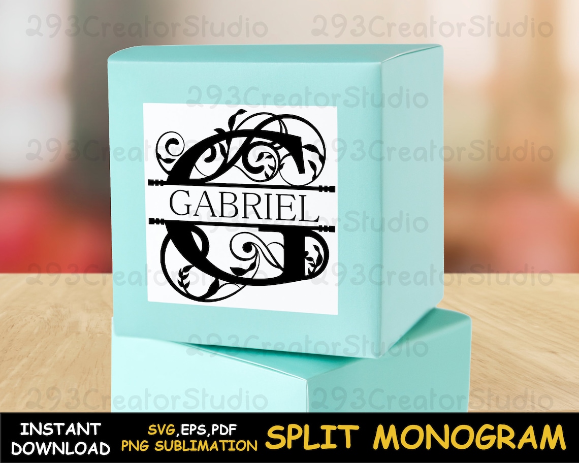 Split Monogram Svg Border Svg Alphabet Floral Split Font Png - Etsy