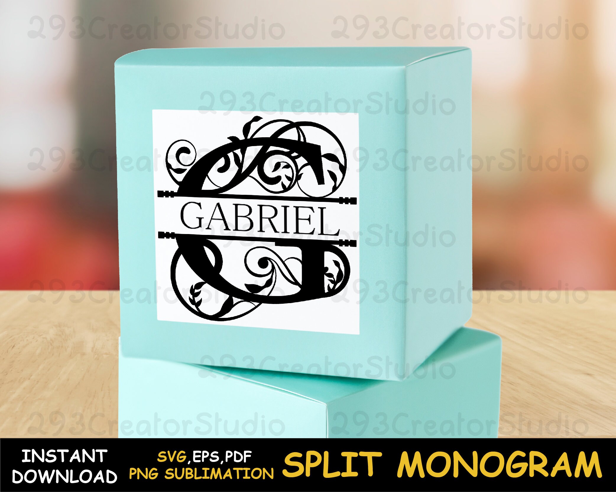 Split monogram svg Border svg Alphabet Floral split font png | Etsy