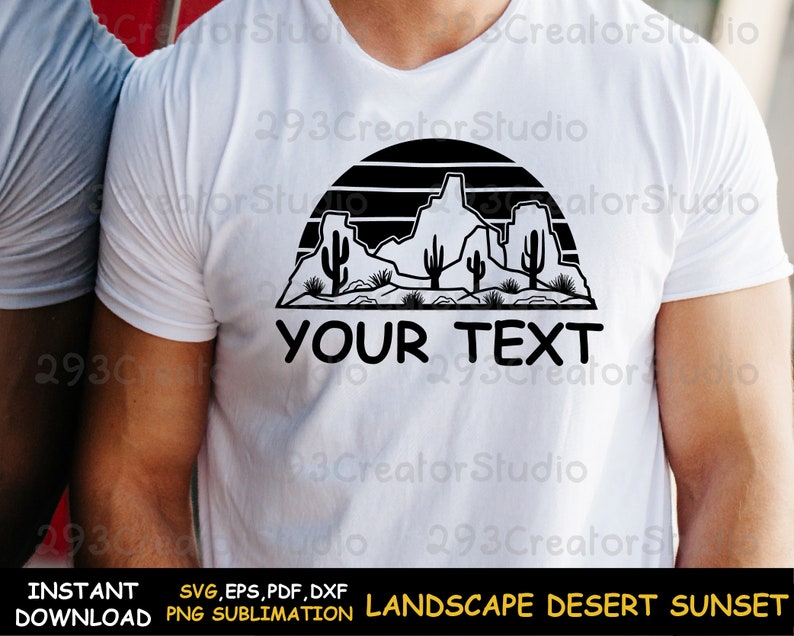 Desert Landscape Sunset Shirt svg, Southwest Png Shirt Print, Western Png Sublimation Design, Desert Cactus Png, Rock Mountain Shirt Print image 5