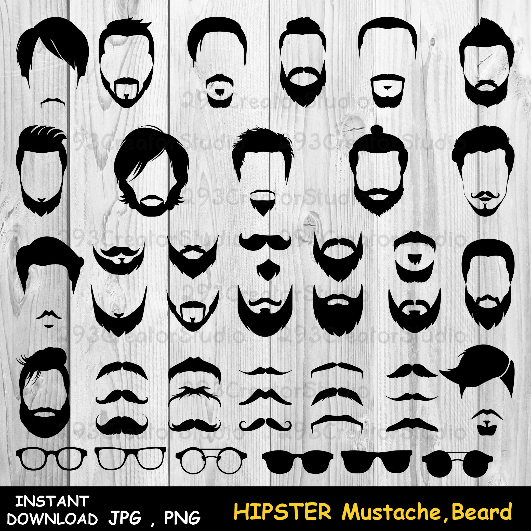 Download Beard SVG bundle Hipster svg bundle Face Hair Father svg ...