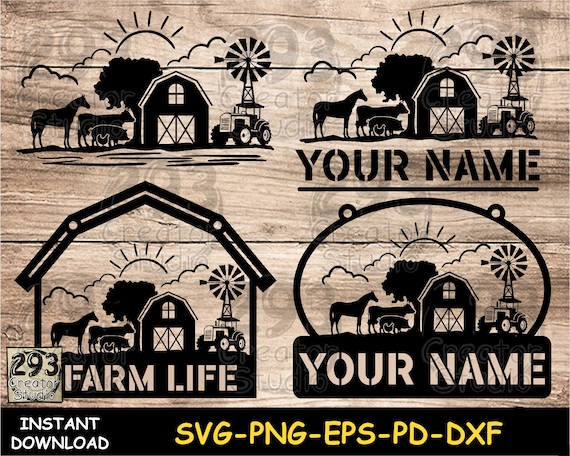 Farm Life SVG, Farm Scene PNG Design, Landscape PNG Sublimation,  Hand Craft Decoration Idea, Farmer Svg Cutfiles, Banner Laser Cut Design,