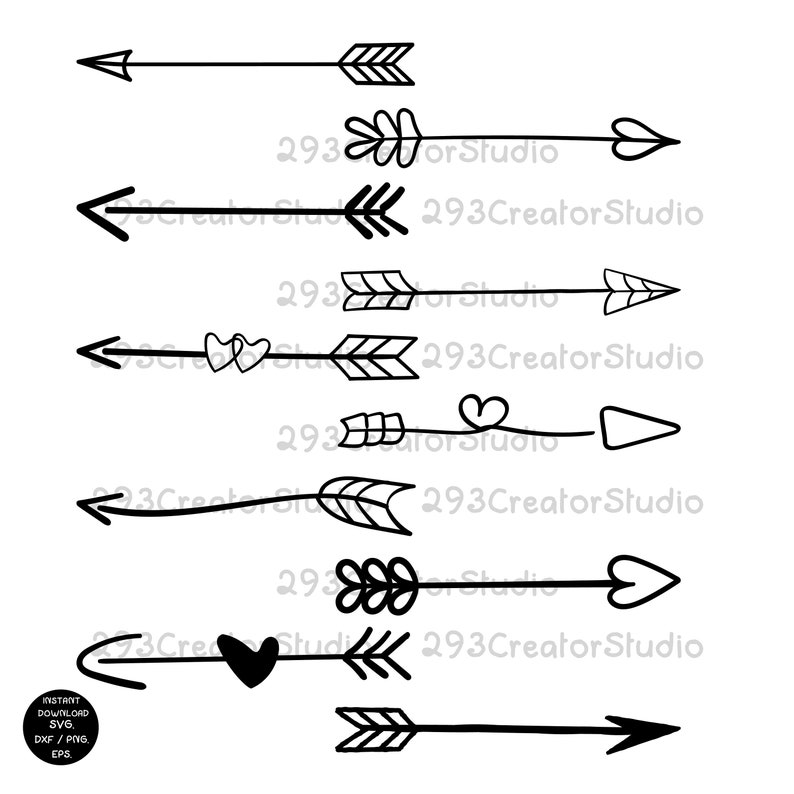 Download Arrow Svg bundle Heart Svg Bow svg Arrow Cricut File ...