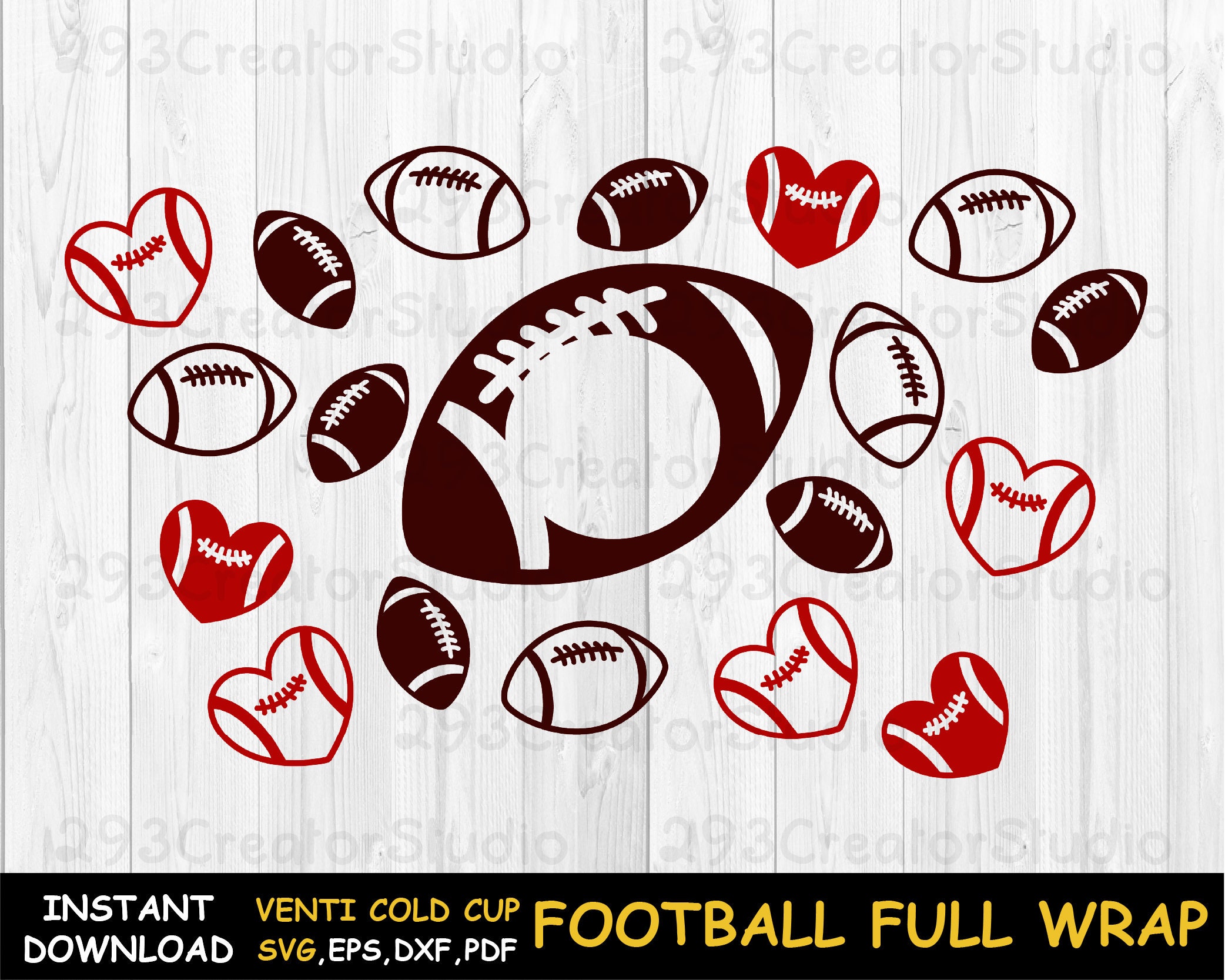 Download Football Coffee Cup Full Wrap svg Football coffee mom svg | Etsy
