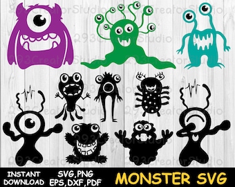 Cute Monster SVG,  Halloween School PNG, Silhouette Alien SVG, Halloween Kids Shirt Clip art, Silhouette Cricut files