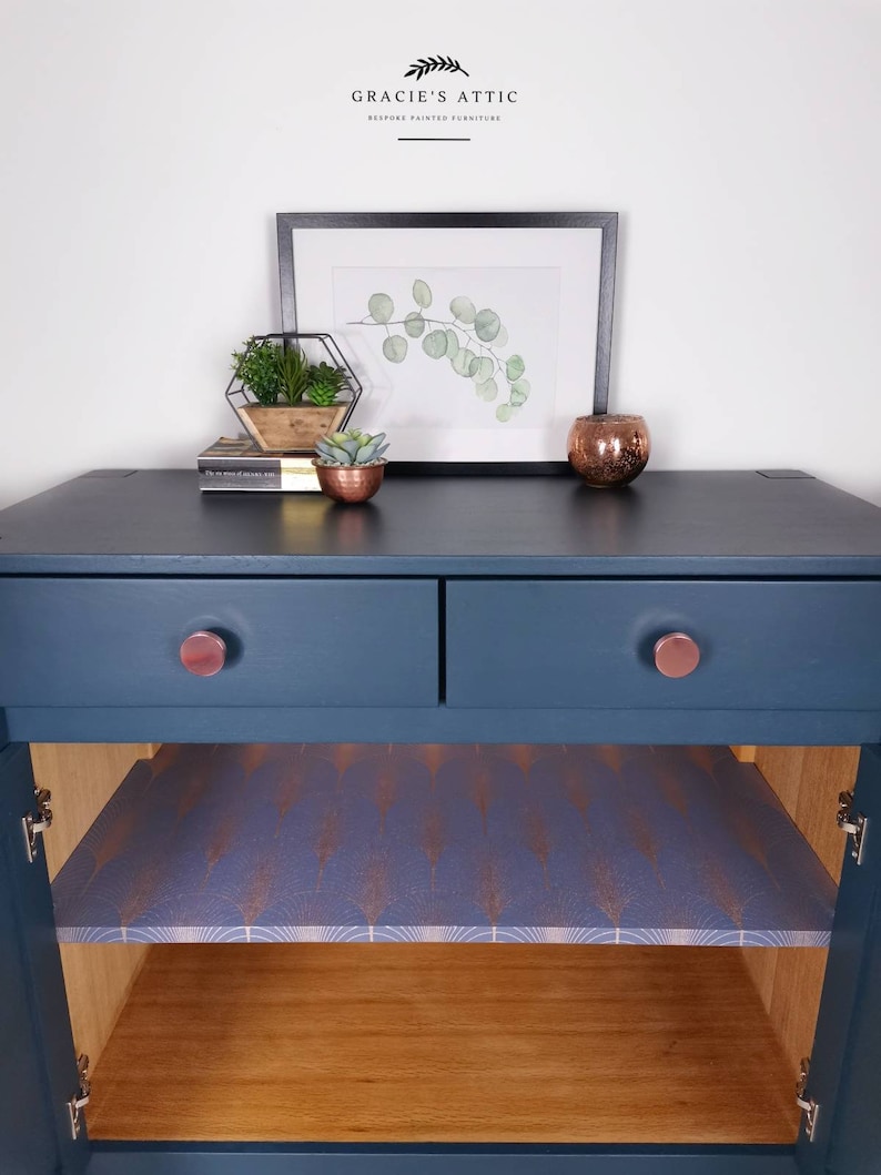 Navy Blue Sideboard Entryway Furniture Blue Buffet Etsy UK