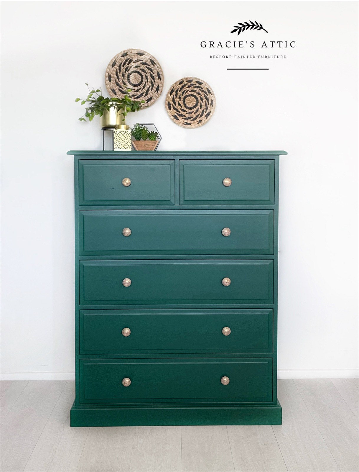 Green Solid Pine Chest of Drawers, 6 Drawer Dresser, Custom Order - Etsy