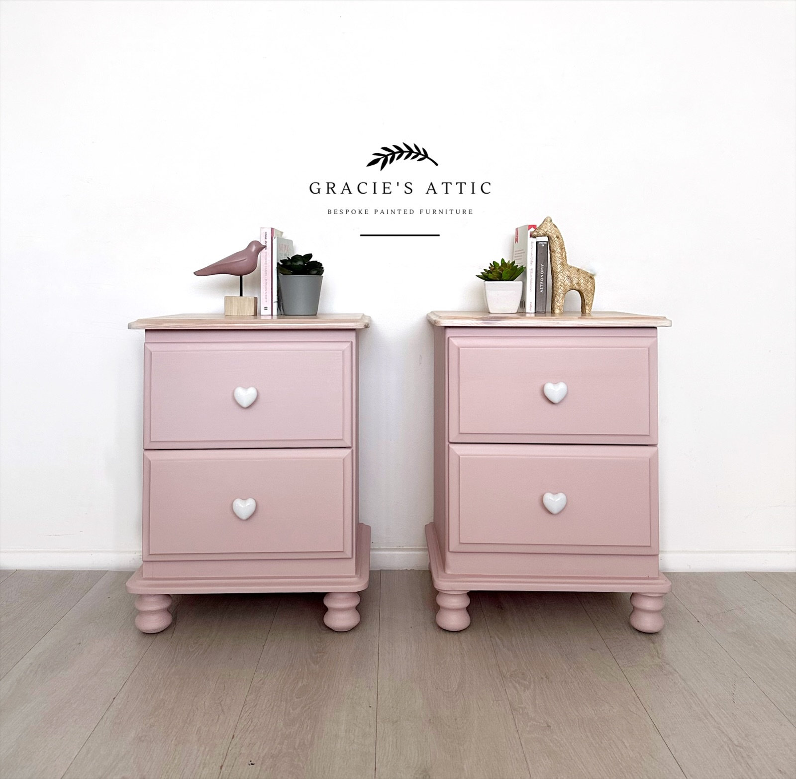 Pink and outlet white nightstand