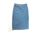 Vtg Official Disney Store Mickey Mouse Denim Split Maxi Skirt Autumn Winter 14